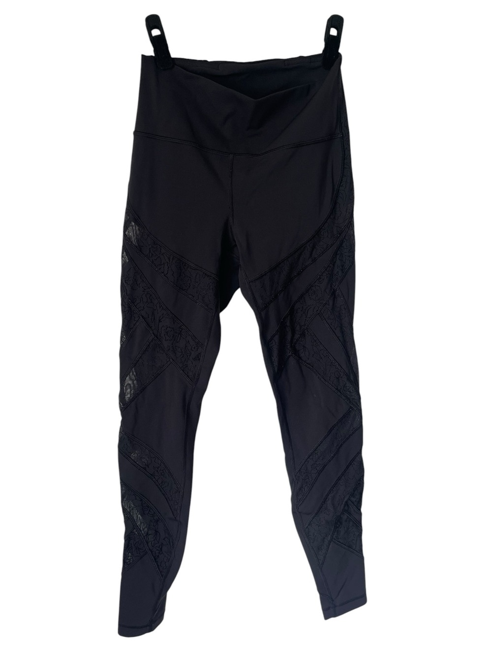 Lululemon Black Lace-Inset High-Rise Leggings